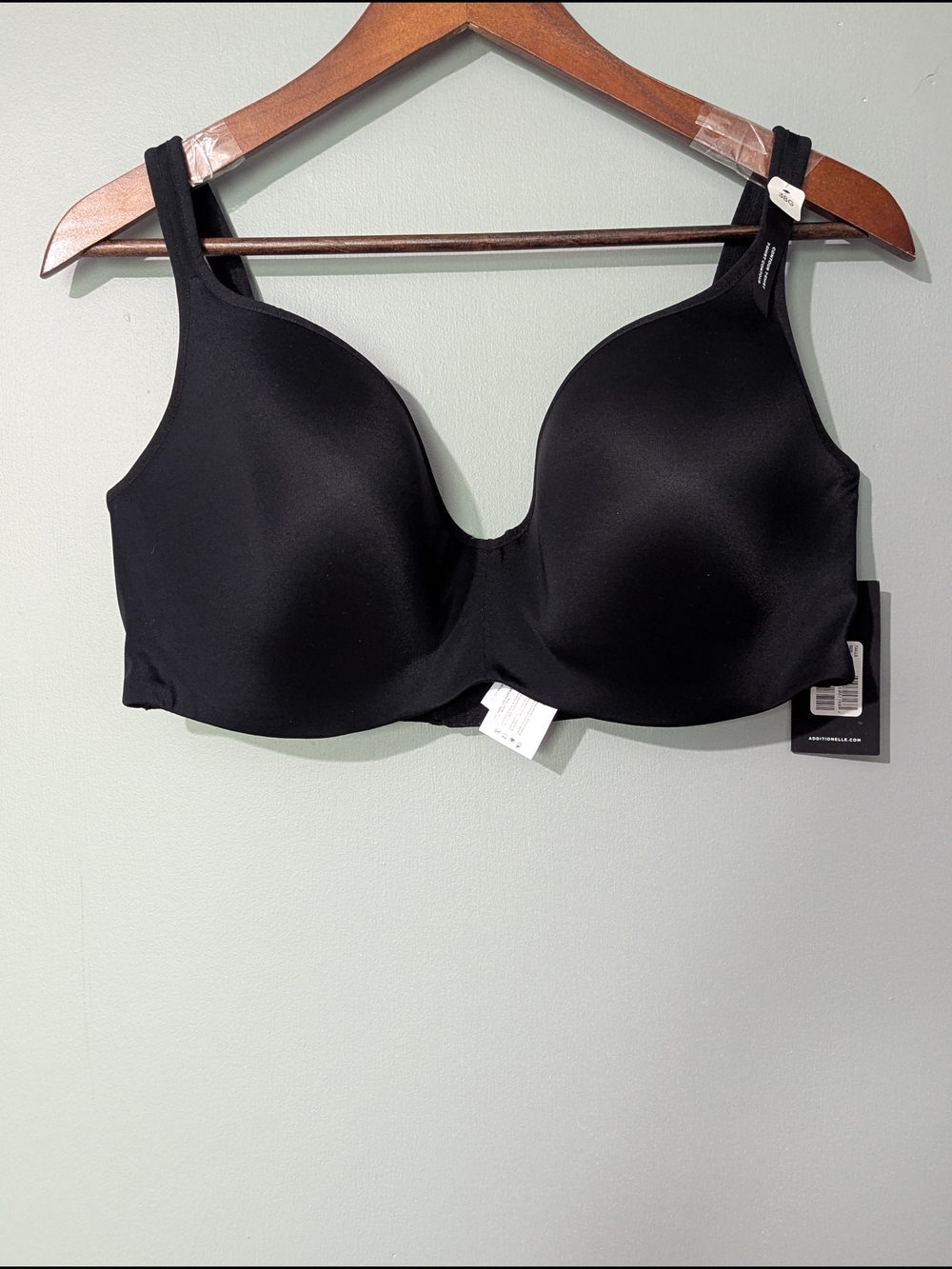 Addition Elle Women's Contour T-shirt Black Smooth Everyday Bra‎